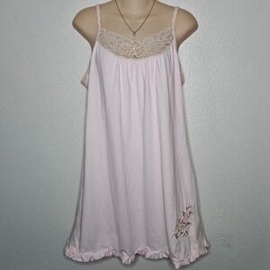 Secret Treasures Pink Floral Embroidered Nightgown